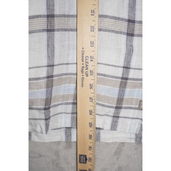 Tommy Bahama 100% Linen Plaid Button Down Shirt Size Large - Picture 12 of 16